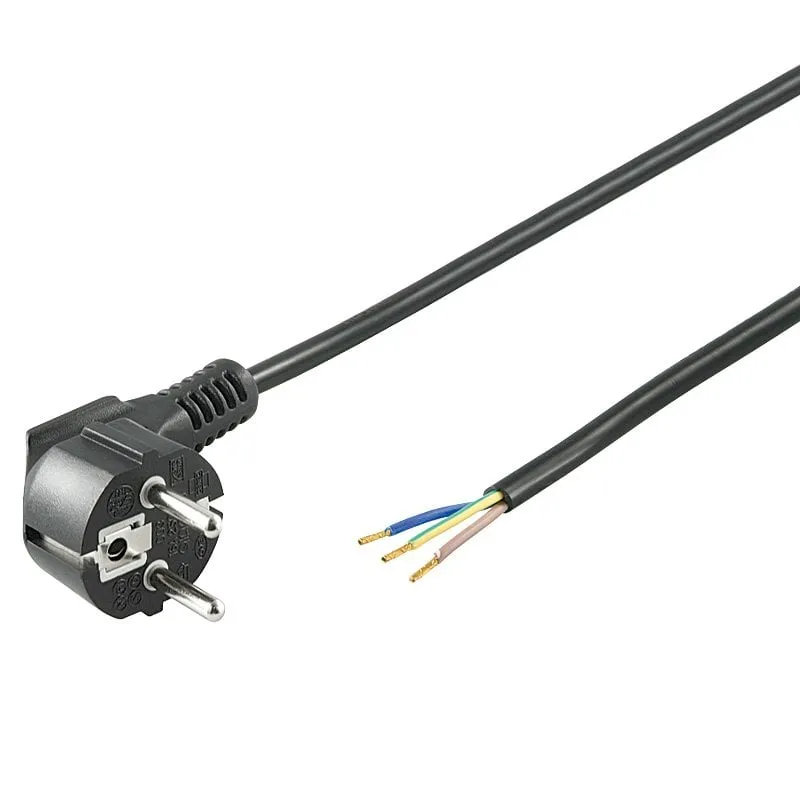Cavo di alimentazione elettrica Goobay tipo F CEE7 ai terminali 3x1mm 3m Nero - immagine 1