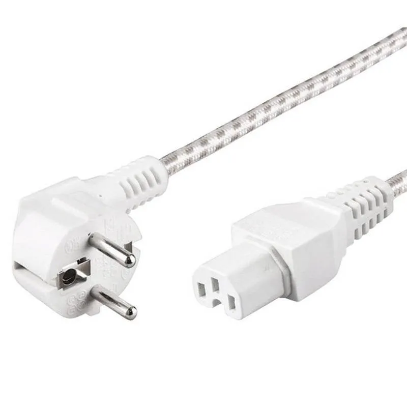 Cavo di alimentazione Goobay C15 tessile 2m Bianco - immagine 1