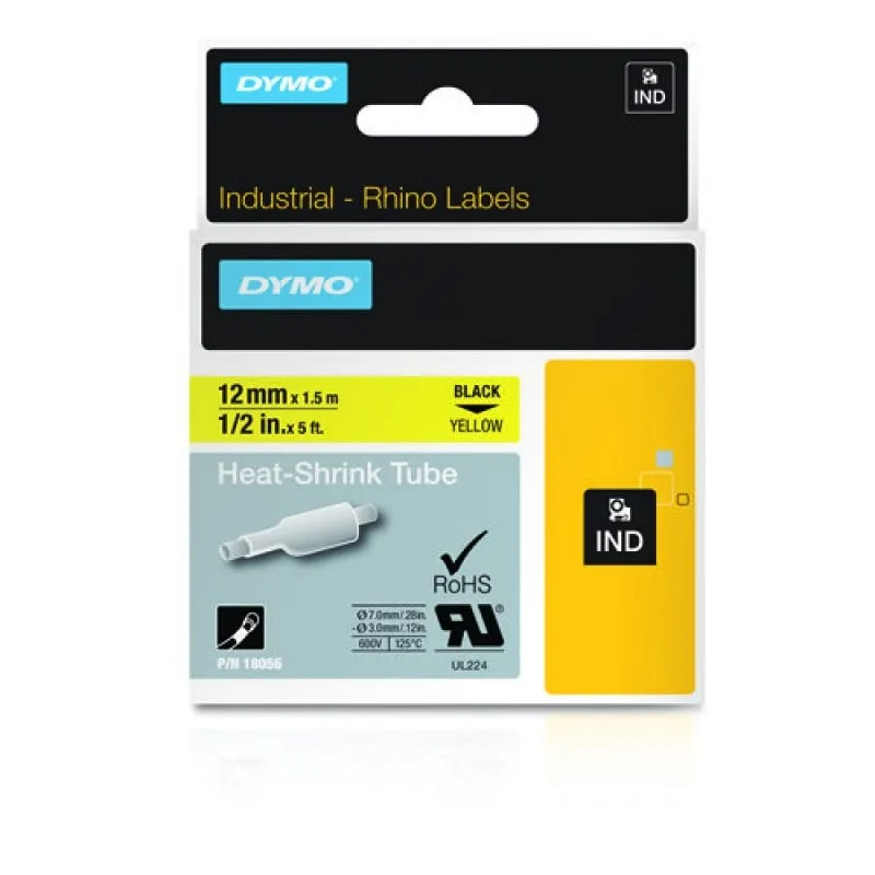 Dymo RhinoPro Etichette termorestringenti per cavi e tubi 12 mm - immagine 1