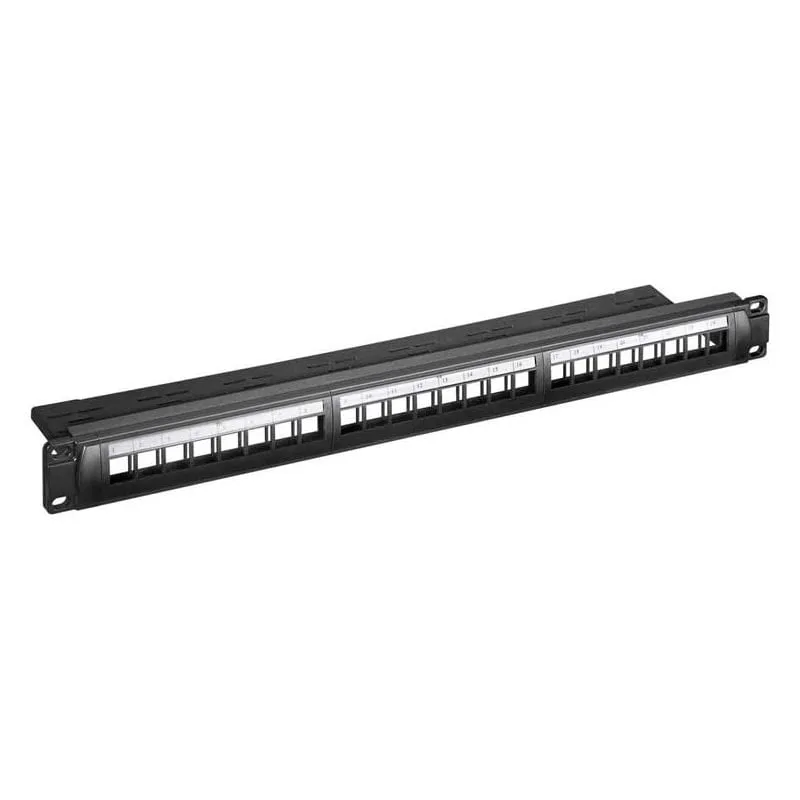 Pannello patch Goobay 24 porte Cat. 6 UTP 1U Nero - immagine 1