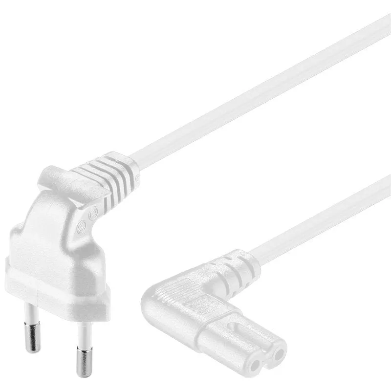 Cavo di alimentazione Goobay IEC-320/C7 Angolato 75 cm Bianco - immagine 1