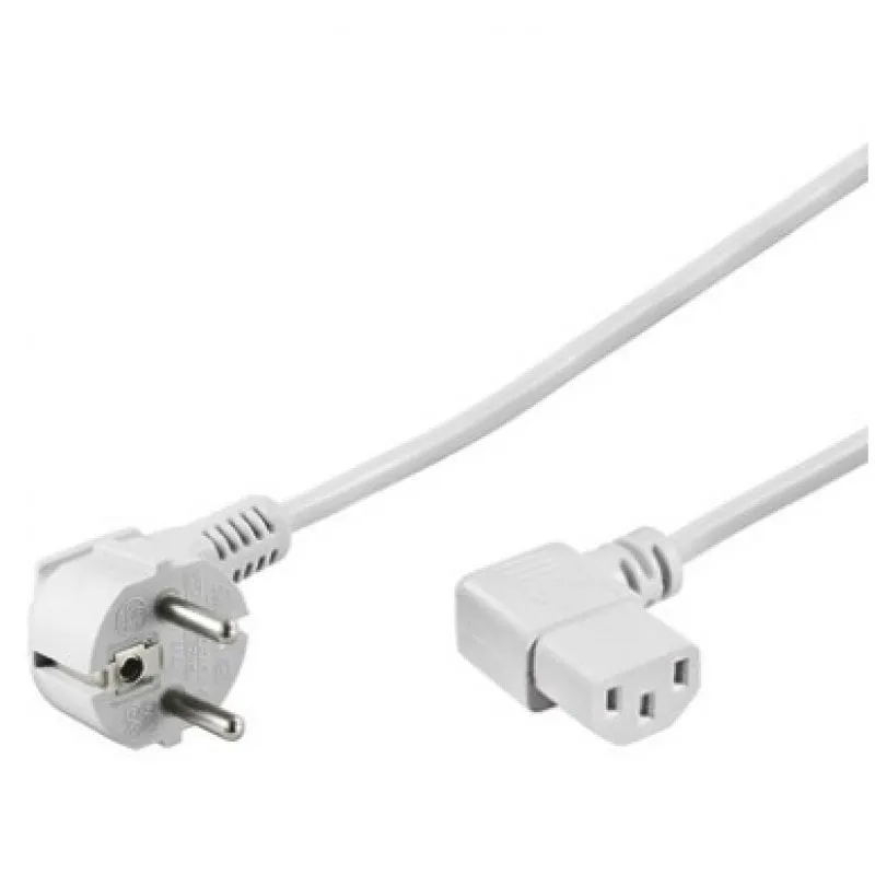 Cavo di alimentazione Goobay per CPU Angolato C14/C13 5m Bianco - immagine 1