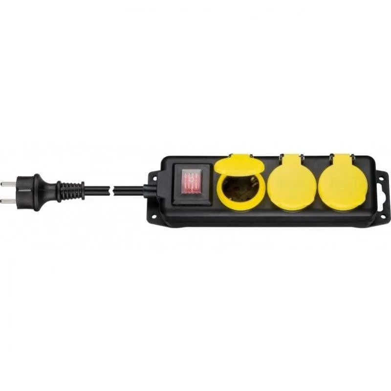 Multipresa Goobay 45193 3 prese tipo F interruttore 3m protezione spruzzi - immagine 1