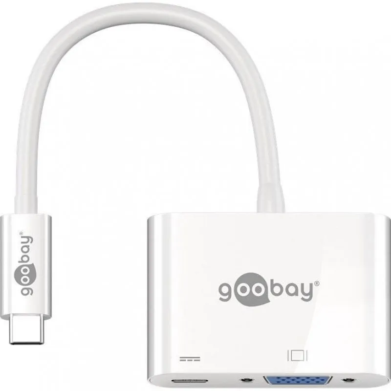 Goobay Hub da USB-C/VGA a USB-C maschio/femmina 0,15 m Bianco - immagine 1