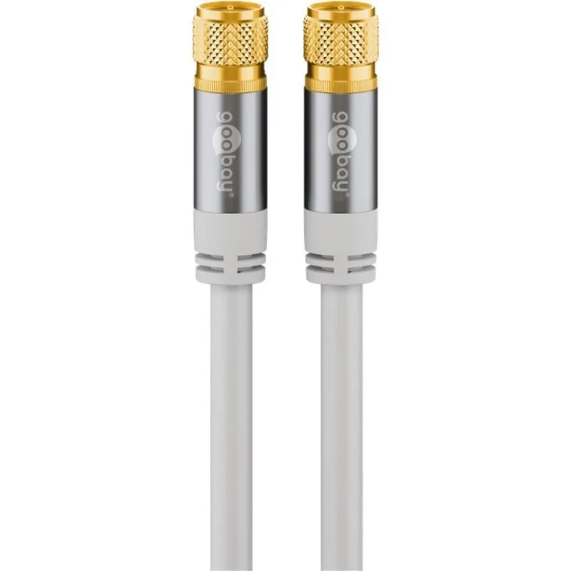 Goobay 70600 cavo coassiale 2 m F Bianco - immagine 1