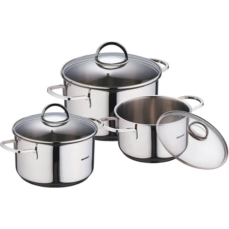 Set di pentole in acciaio inox Bergner Classic da 6 pezzi - immagine 1