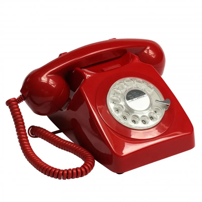 Telefono fisso retrò rotativo GPO 746 rosso - immagine 1