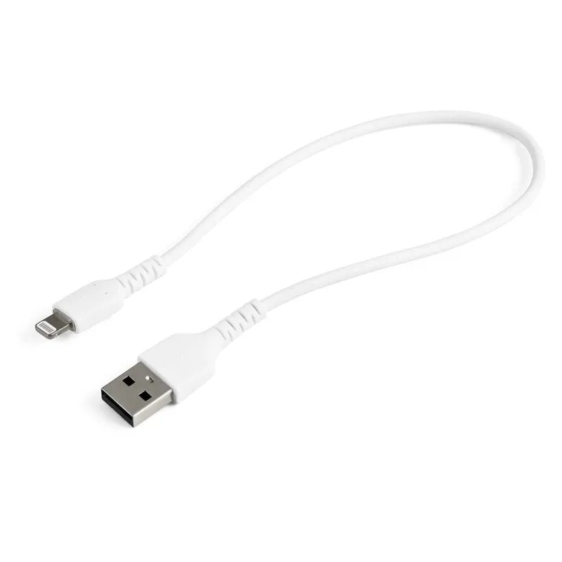 StarTech.com Cavo da USB-A a Lightning da 30cm bianco - Robusto e resistente cavo di alimentazione/sincronizzazione in fibra aramidica da USB tipo A da Lightning - Certificato Apple Mfi per iPad/iPhone 12 - immagine 1