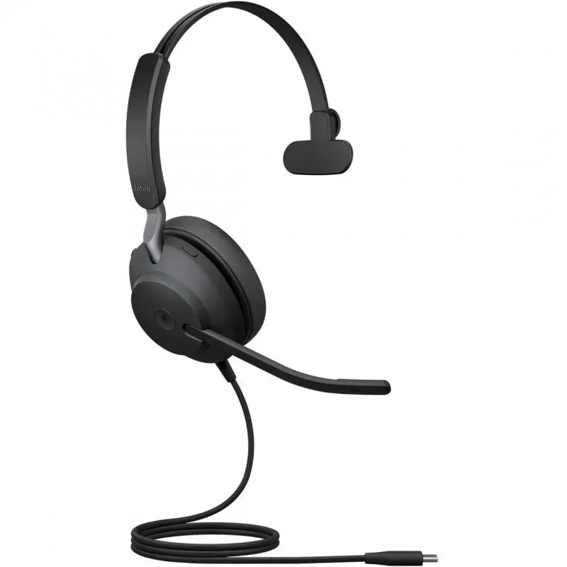 Jabra Evolve2 40, MS Mono Auricolare Cablato A Padiglione Ufficio USB tipo-C Nero - immagine 1