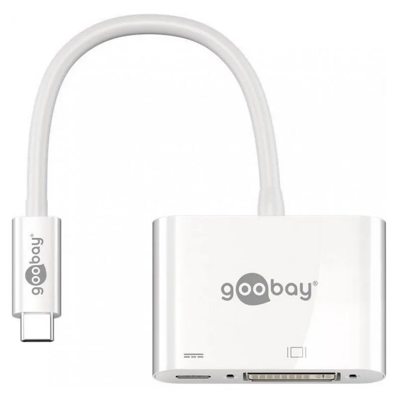 Cavo adattatore DVI/PD a USB-C Goobay da 15 cm bianco - immagine 1