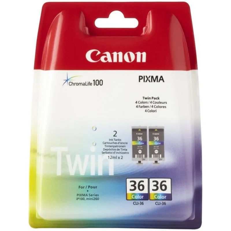 Canon cartuccia d'inchiostro colore C/M/Y CLI-36 (confezione doppia) - immagine 1
