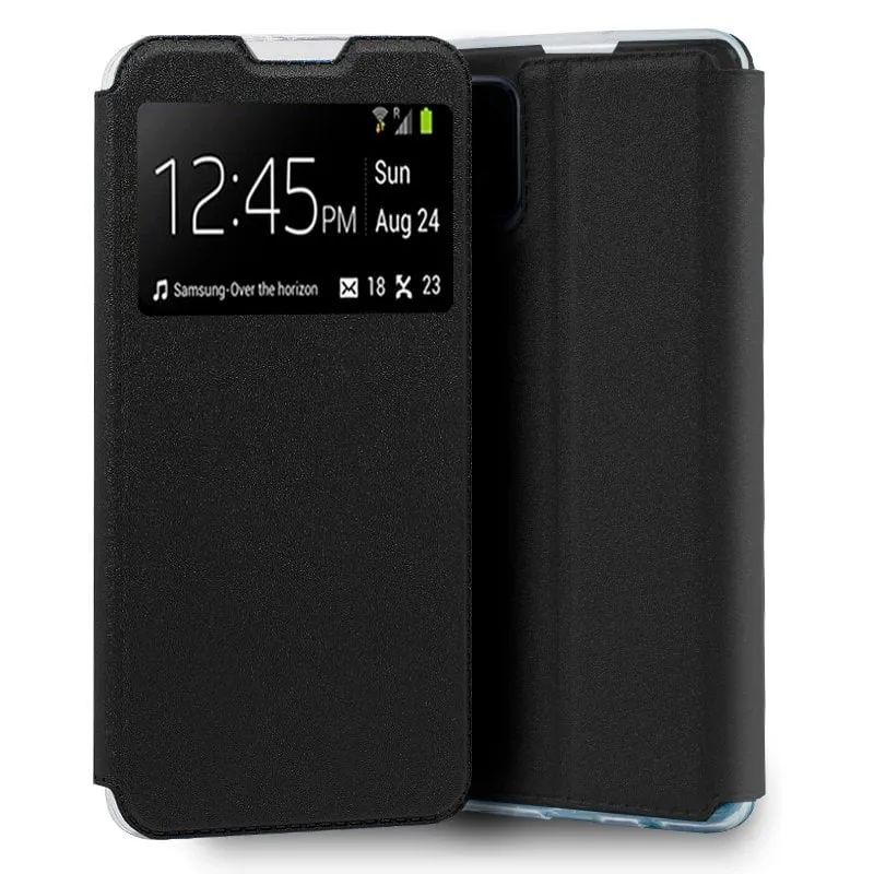 Custodia Flip Cover nera liscia e fresca per Oppo A73 5G - immagine 1
