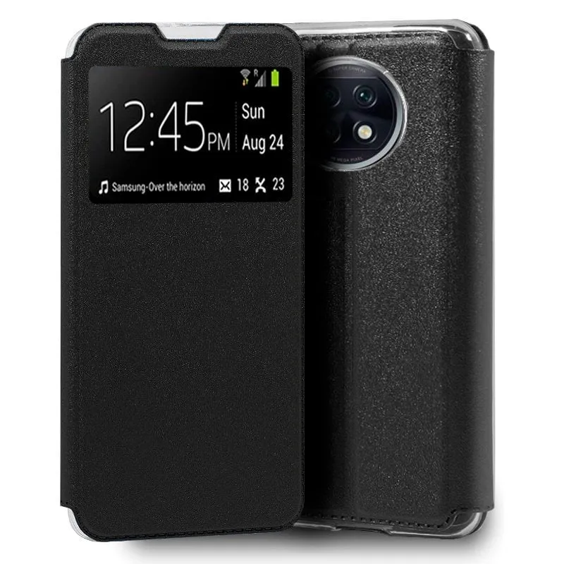 Custodia Flip Cover nera liscia e fresca per Xiaomi Redmi Note 9T - immagine 1