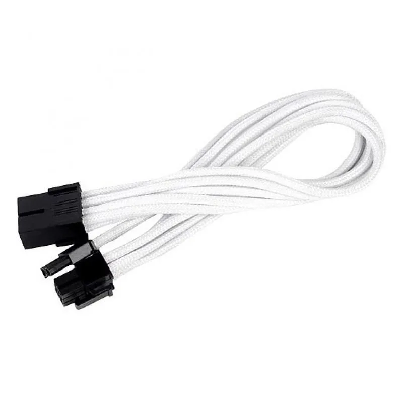 SilverStone PP07-PCIW Cavo di prolunga di alimentazione 8 Pin a PCI-E 6+2 Pin 25cm Bianco - immagine 1