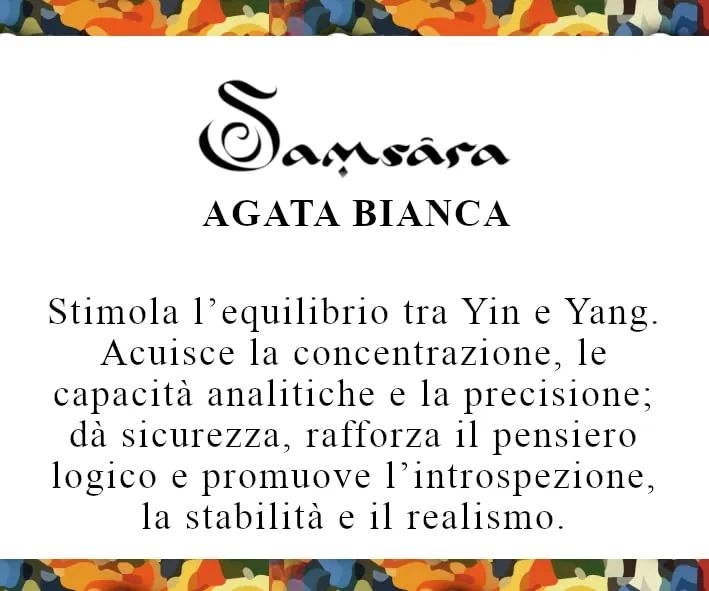 Samsara Bracciale Tibetano Buddista con Agata Bianca Naturale Regolabile Artigianale in Cotone Cerato ad Alta Resistenza Uomo Donna Accessorio Etnico Unisex Idea Regalo - immagine 2