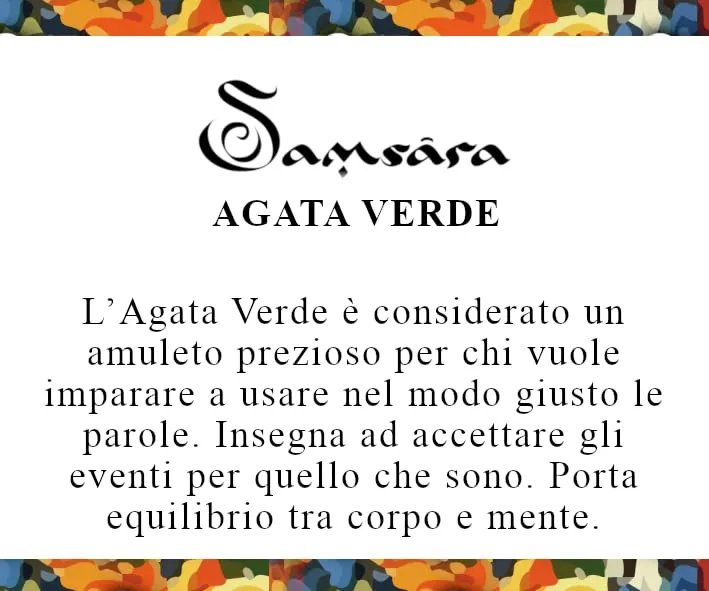 Samsara Bracciale Tibetano Buddista Regolabile con Agata Verde Striata, Gioiello Mistico Portafortuna in Cotone Cerato e Bronzo, Unisex Donna Uomo, Idea Regalo Spirituale Artigianale con Sacchetto Zen - immagine 2