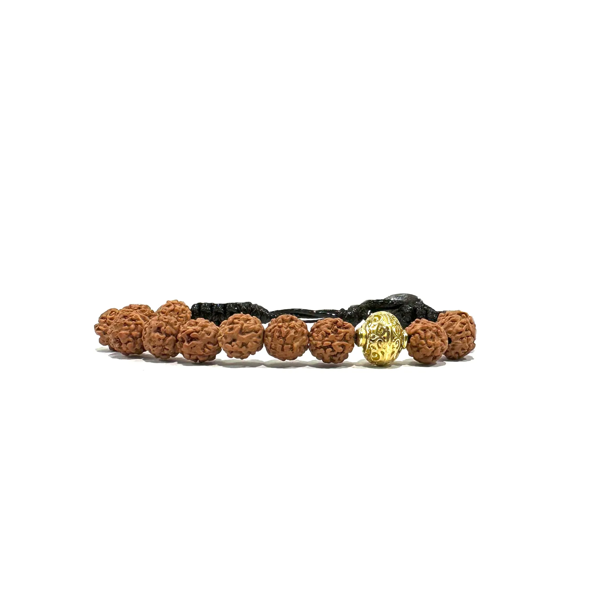Samsara Bracciale Tibetano Buddista Lunghezza Regolabile – Bracciale con Perline in Pietra Naturale, Filo in Cotone Cerato ad Alta Resistenza (RUDRAKSHA) - immagine 1