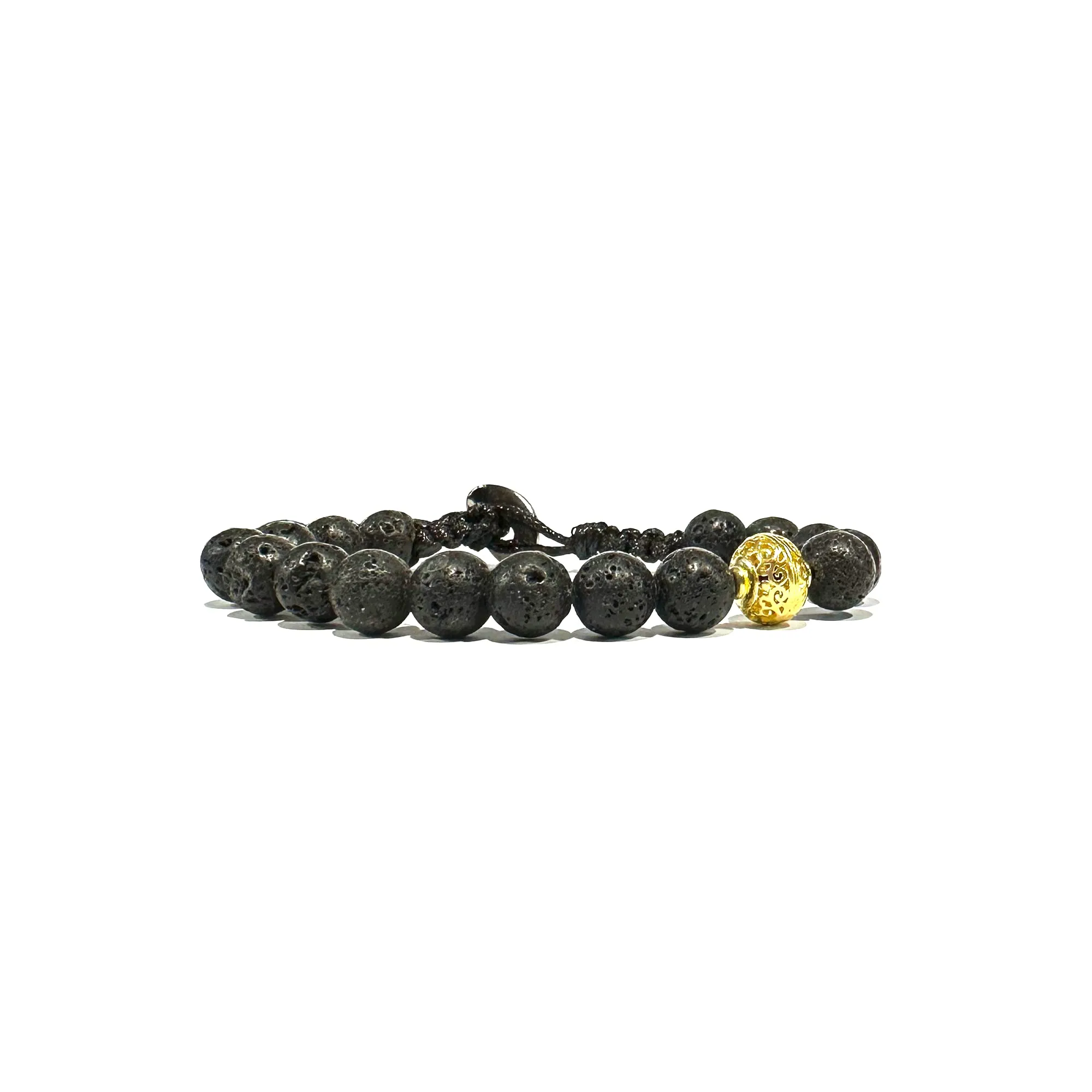 Samsara Bracciale Tibetano Pietra Lavica Regolabile Filo Cotone Cerato Perline Naturali 0,8 mm Chiusura Ottone Accessorio Uomo Donna Stile Shamballa Artigianale Unisex Design Moderno - immagine 1