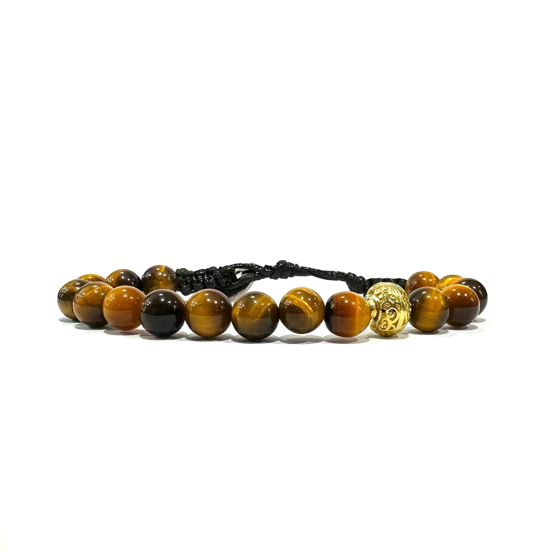 Samsara - Bracciale Uomo - Donna | Stile Tibetano - Buddista | Lunghezza Regolabile – Bracciale con Perline in Pietra Naturale - Filo in Cotone Cerato ad Alta Resistenza - (Occhio di Tigre) - immagine 1