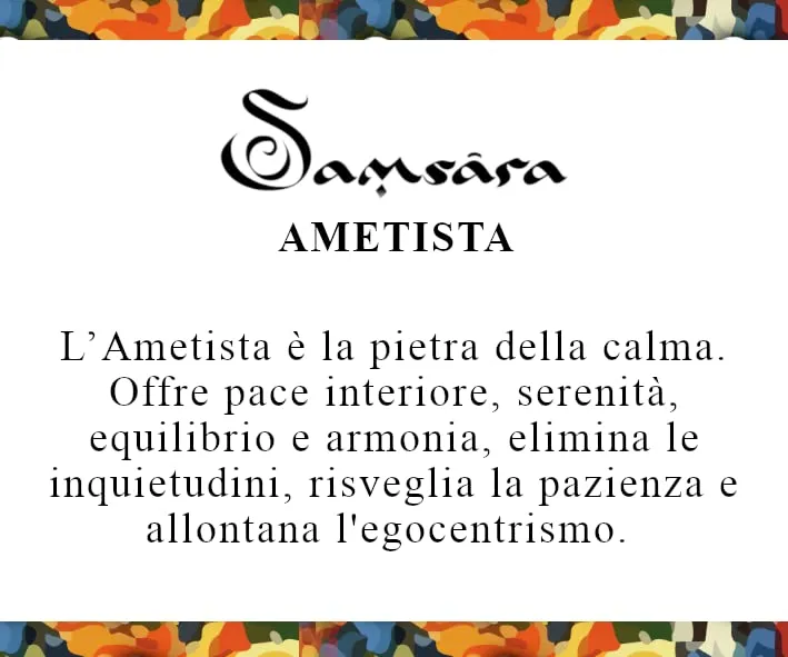 Samsara Bracciale Tibetano con Ametista – Lunghezza Regolabile – Filo in Cotone Cerato ad Alta Resistenza - AMETISTA - immagine 3