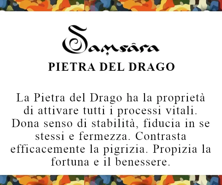 Samsara Bracciale Tibetano in Cotone Cerato Regolabile con Pietra del Drago e Charm in Bronzo, Design Ispirato alla Tradizione Buddista, Accessorio Unisex con Sacchetto in Iuta - immagine 2