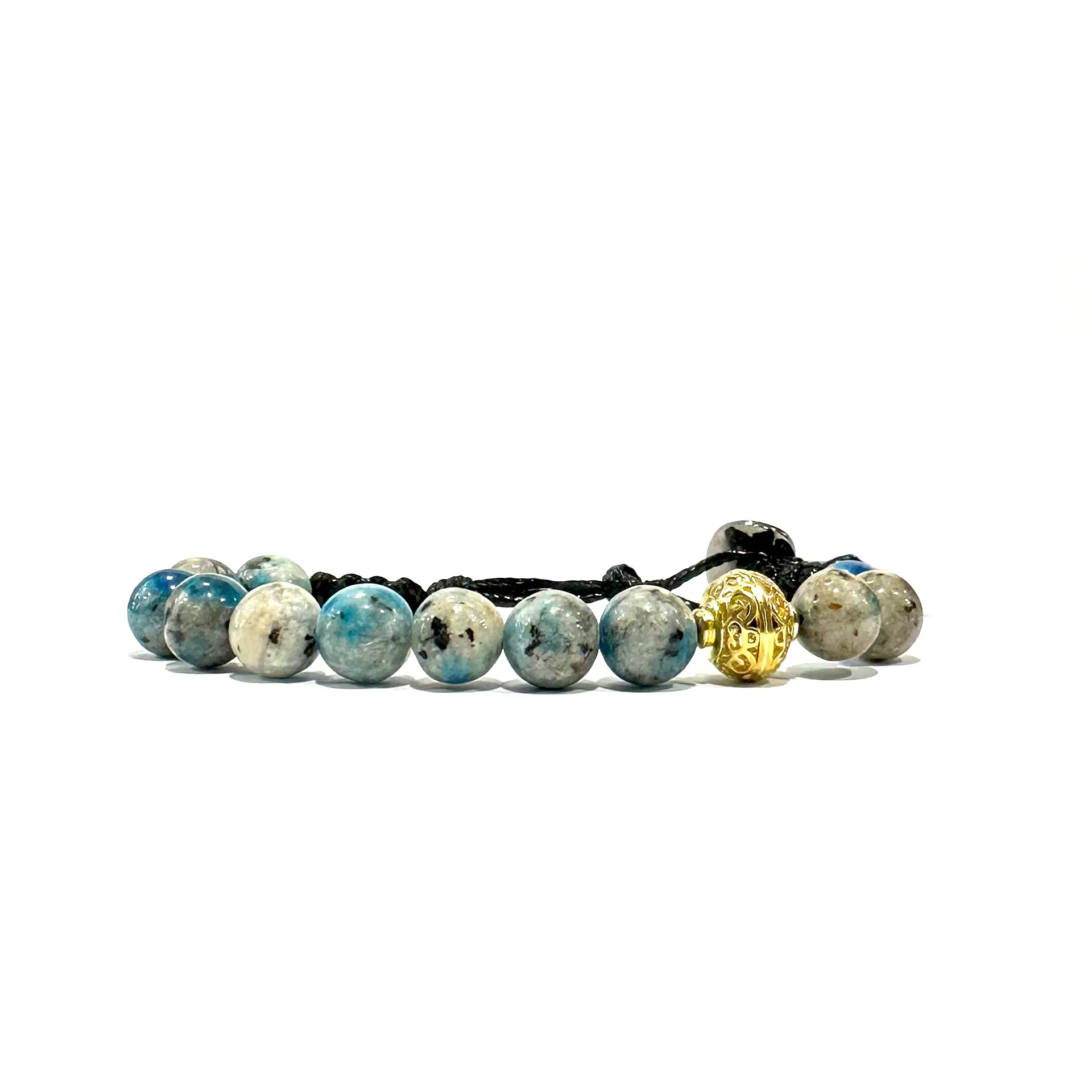 Samsara Bracciale Tibetano in Pietra K2 Regolabile 18,5-22,5 cm Perline Naturali 8 mm Filo Cotone Cerato Alta Resistenza Chiusura Ottone Gioiello Artigianale Unisex con Sacchetto - immagine 1