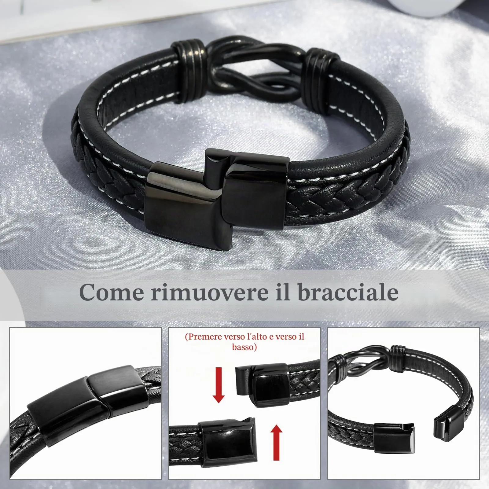 YELUWA Regalo Laurea per Lui Uomo Ragazzo, Bracciale Uomo Regalo - immagine 5
