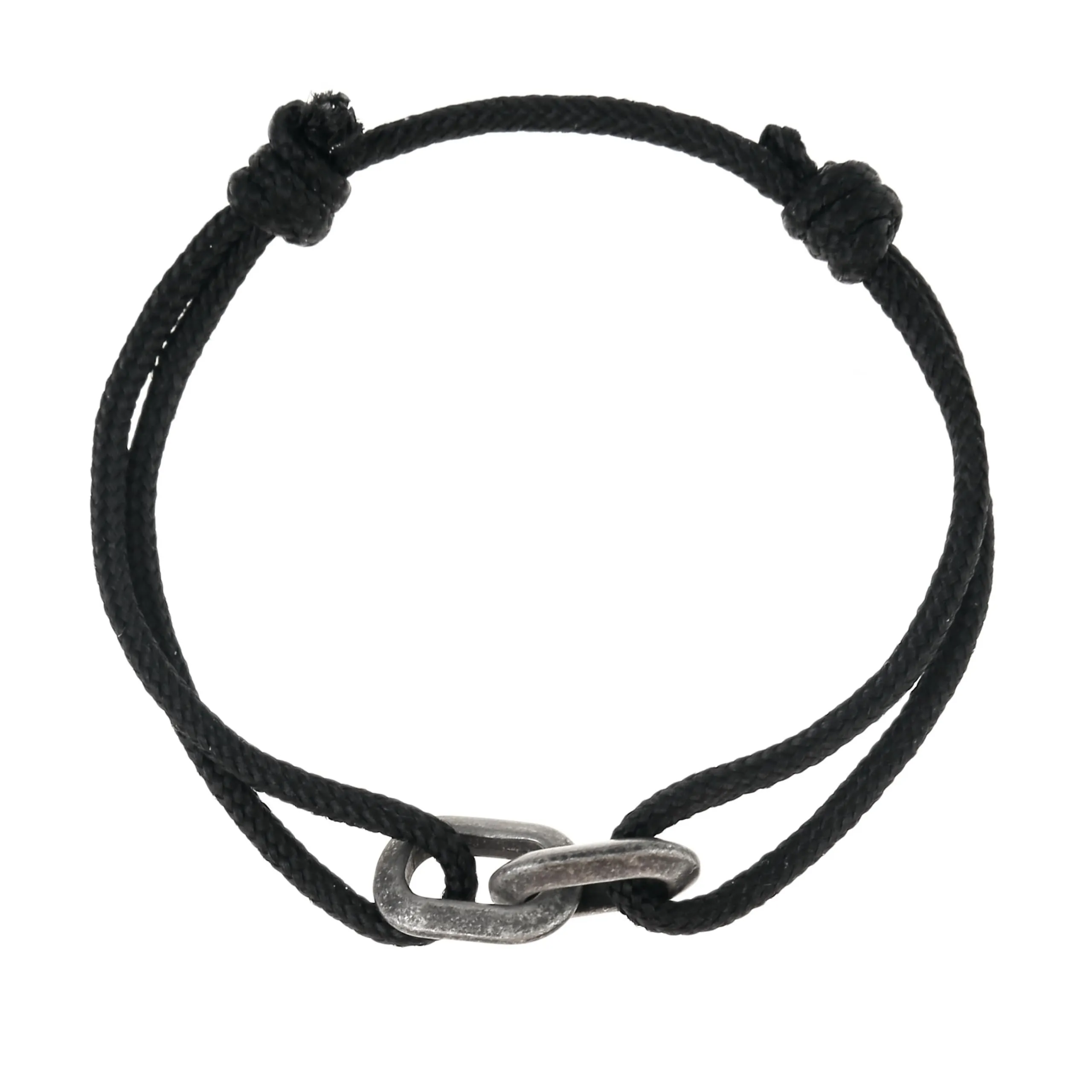 Made by Nami Bracciale Uomo Corda Marina Regolabile Impermeabile Fatto a Mano Nodo Scorsoio Acciaio Inossidabile Nero - immagine 5