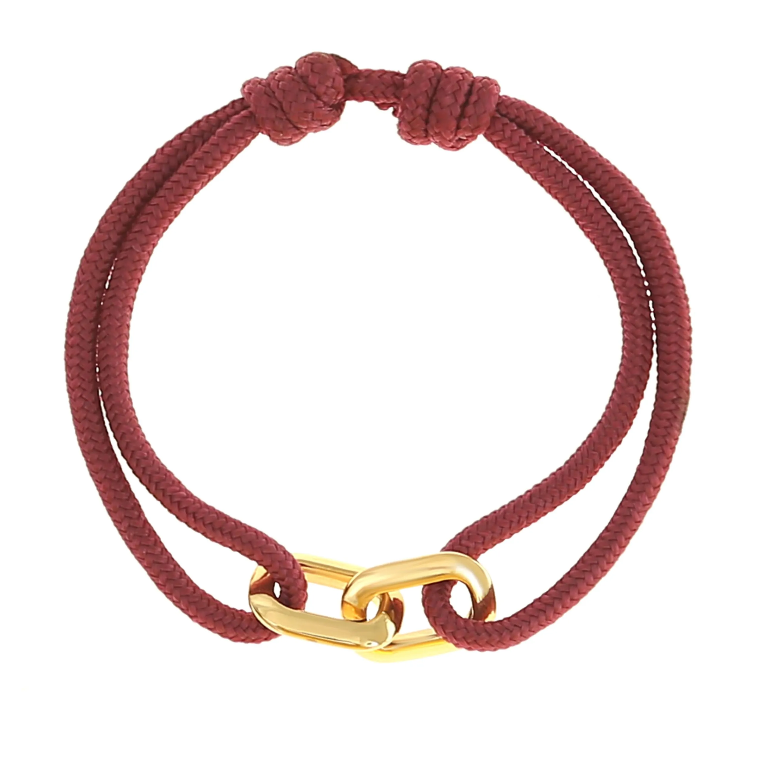 Made by Nami Bracciale Corda Uomo Donna Waterproof - Braccialetto Surfer Regolabile Ciondolo Acciaio Inossidabile - Coppia Sport Acquatici Spiaggia Rosso Oro - immagine 4