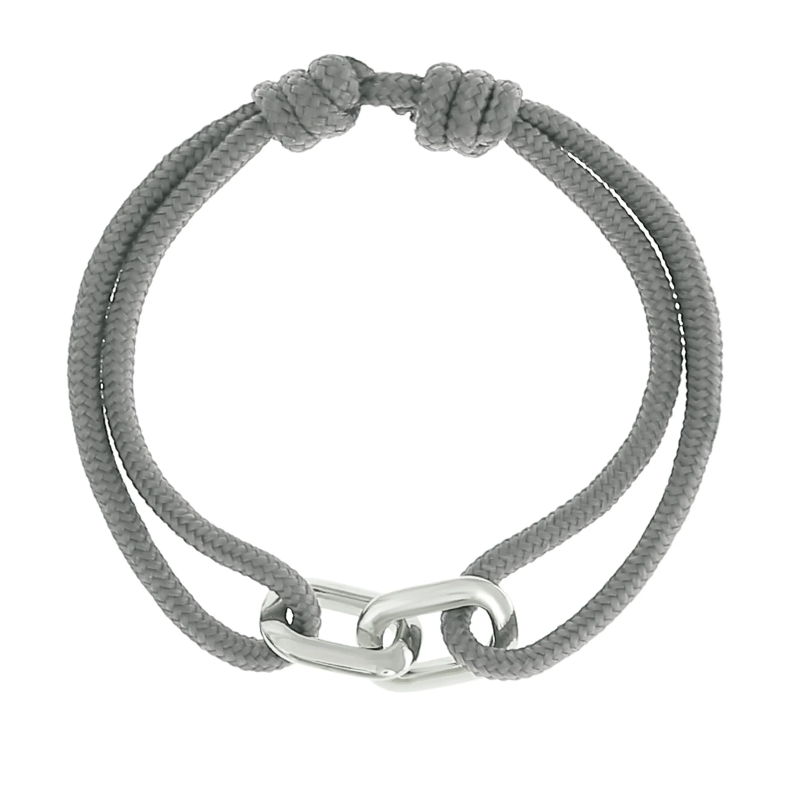 Made by Nami Bracciale Uomo Donna Corda Vela Impermeabile Handmade - Regolabile Acciaio Inox - Nodo Scorrevole Nautico - Regalo (Grigio Argento) - immagine 4