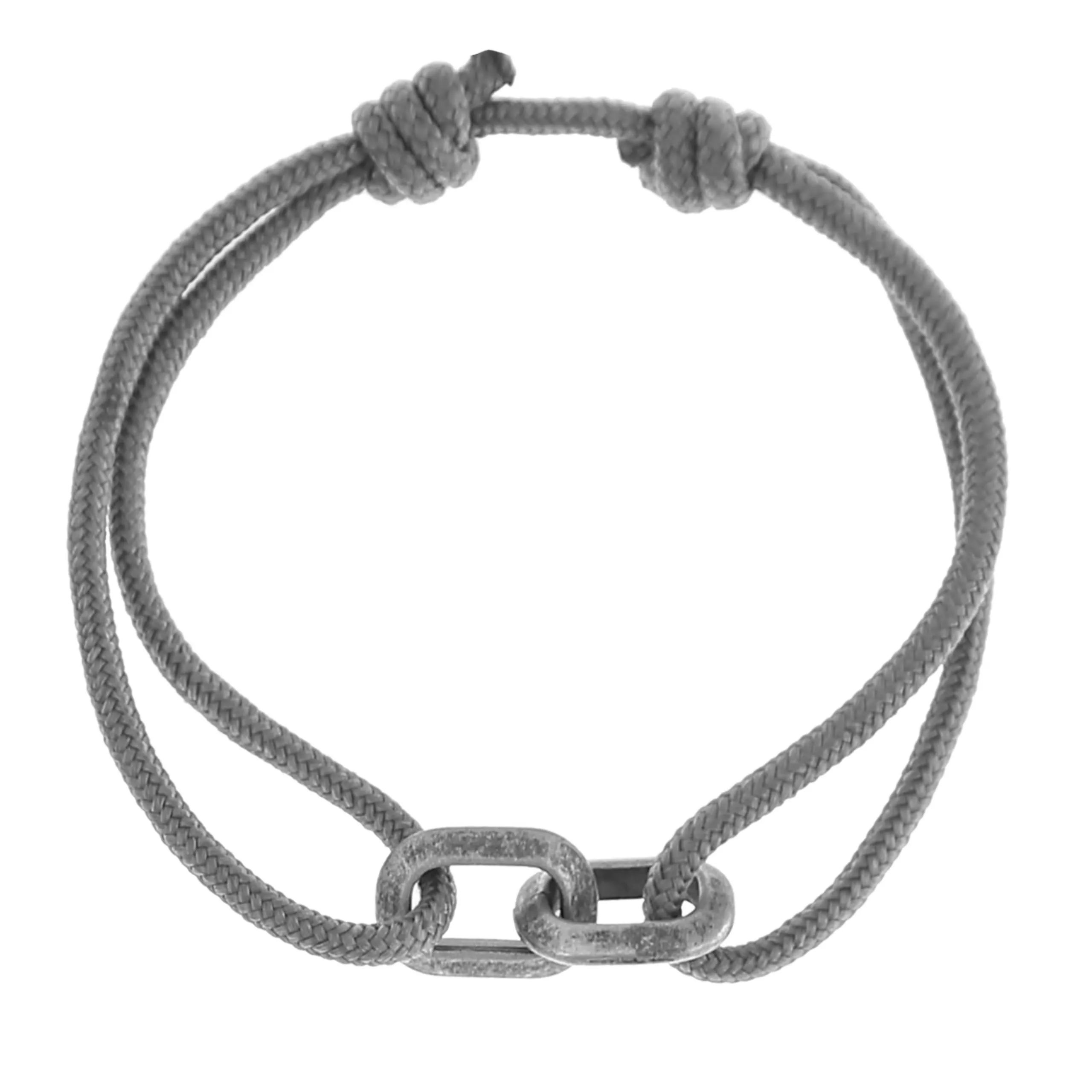 Made by Nami Bracciale Intrecciato Uomo Donna Corda Nautica Impermeabile Regolabile Nodo Scorrevole Surf Nero Grigio - immagine 4