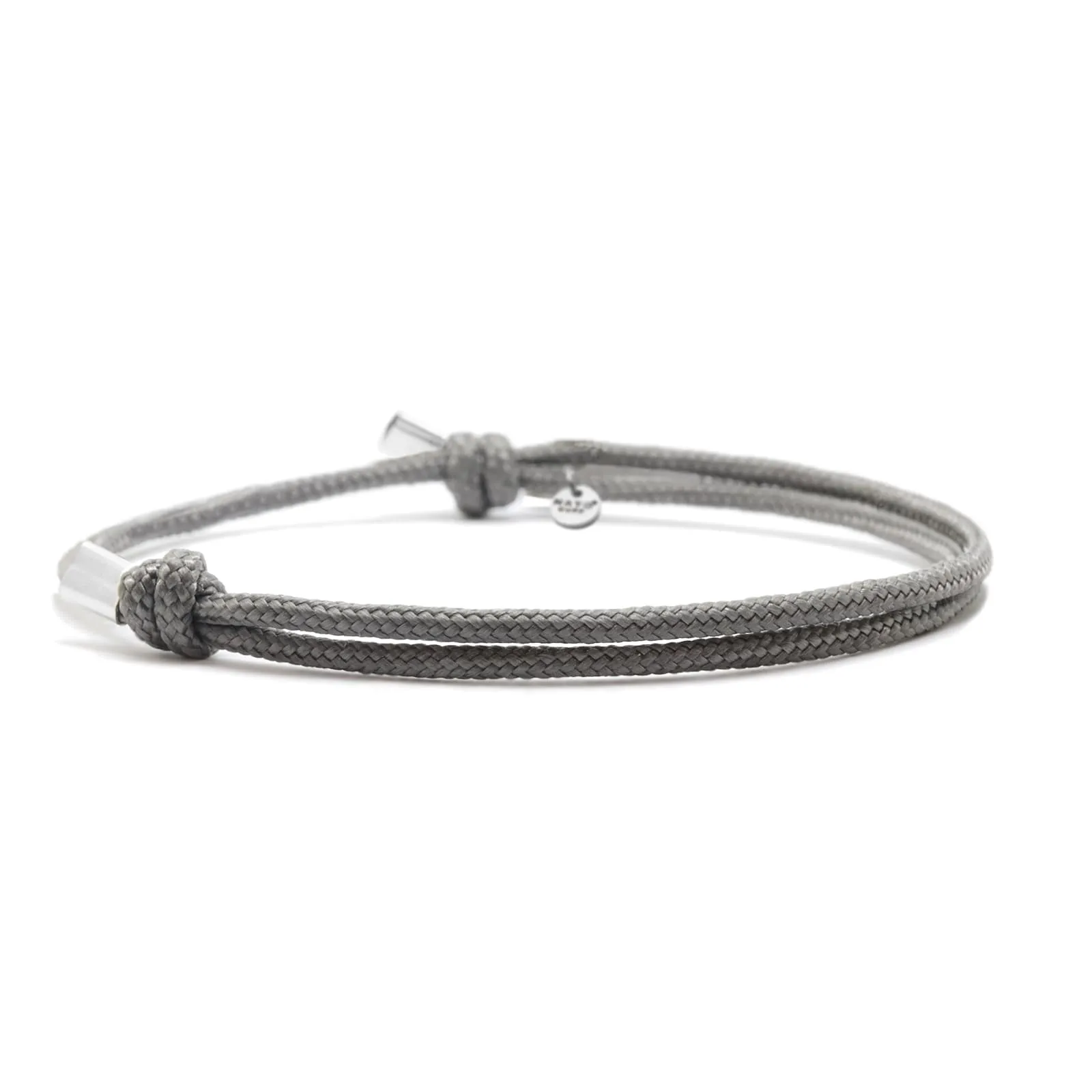 Nato Cuff - Bracciale Paracord 2mm - Fatto a mano in Francia - Gioiello Uomo o Donna regolabile (Grigio) - immagine 1