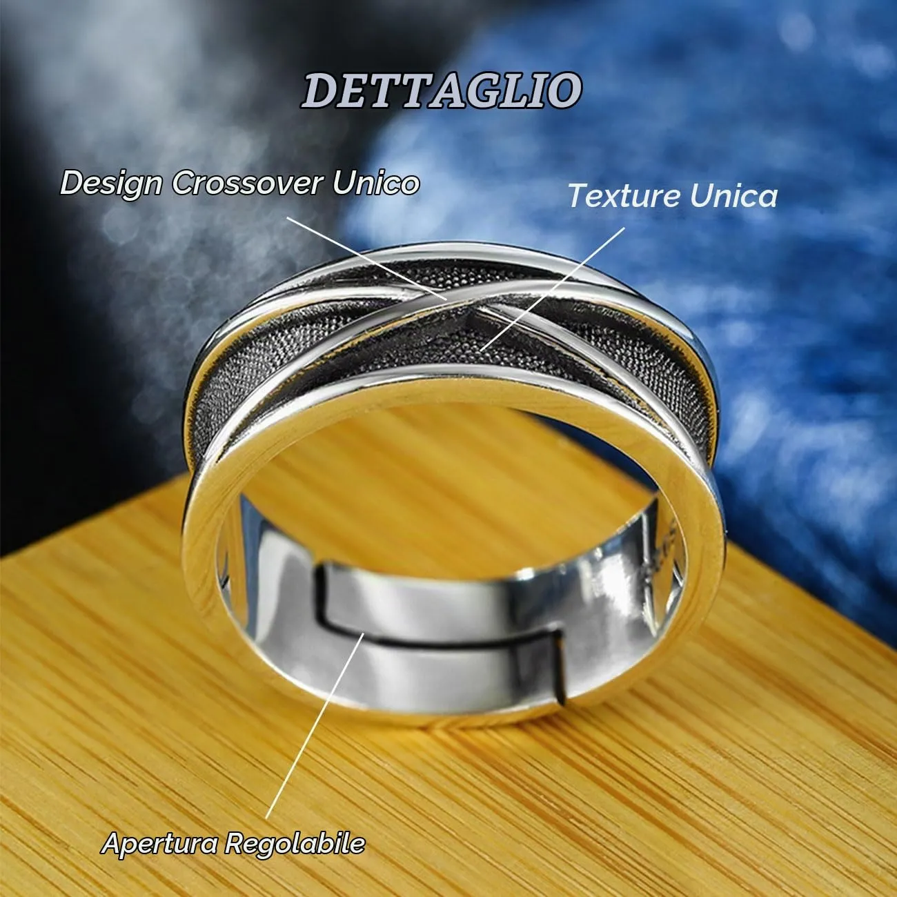 KONFEN Anello Uomo, Vichingo Intagliati Regolabile, Anelli Aperti Vintage Hip Pop Gothic Punk Classic Gioielli dalla Struttura Pollice Mignolo Unica, Argento - immagine 4