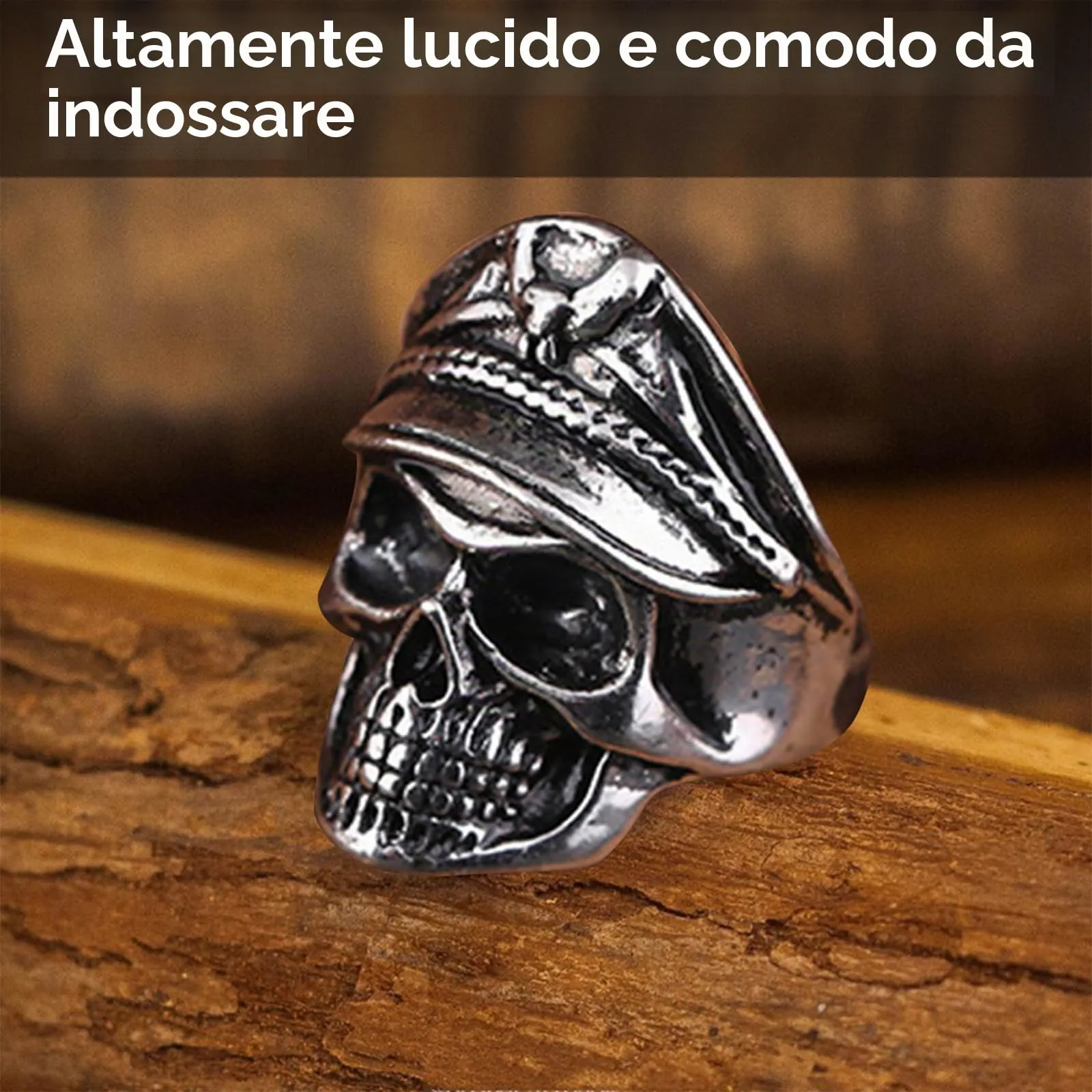 yolzhxe 5 Pezzi Anelli Uomo, Regolabili Teschio Anelli, Acciaio Inossidabile Vintage Gotico Teschio Anello, Punk Hip Hop Skull Halloween Anello per Halloween e Feste a Tema - immagine 4