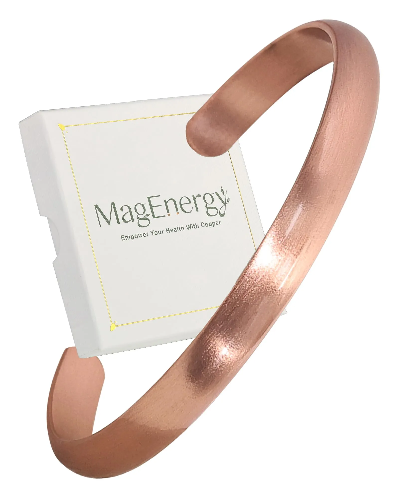 MagEnergy Braccialetto in rame per uomini e donne, 100% puro rame, grezzo, solido e non rivestito, fatto a mano, braccialetto tibetano senza tempo, Medio, Rame, Non pietra preziosa - immagine 1