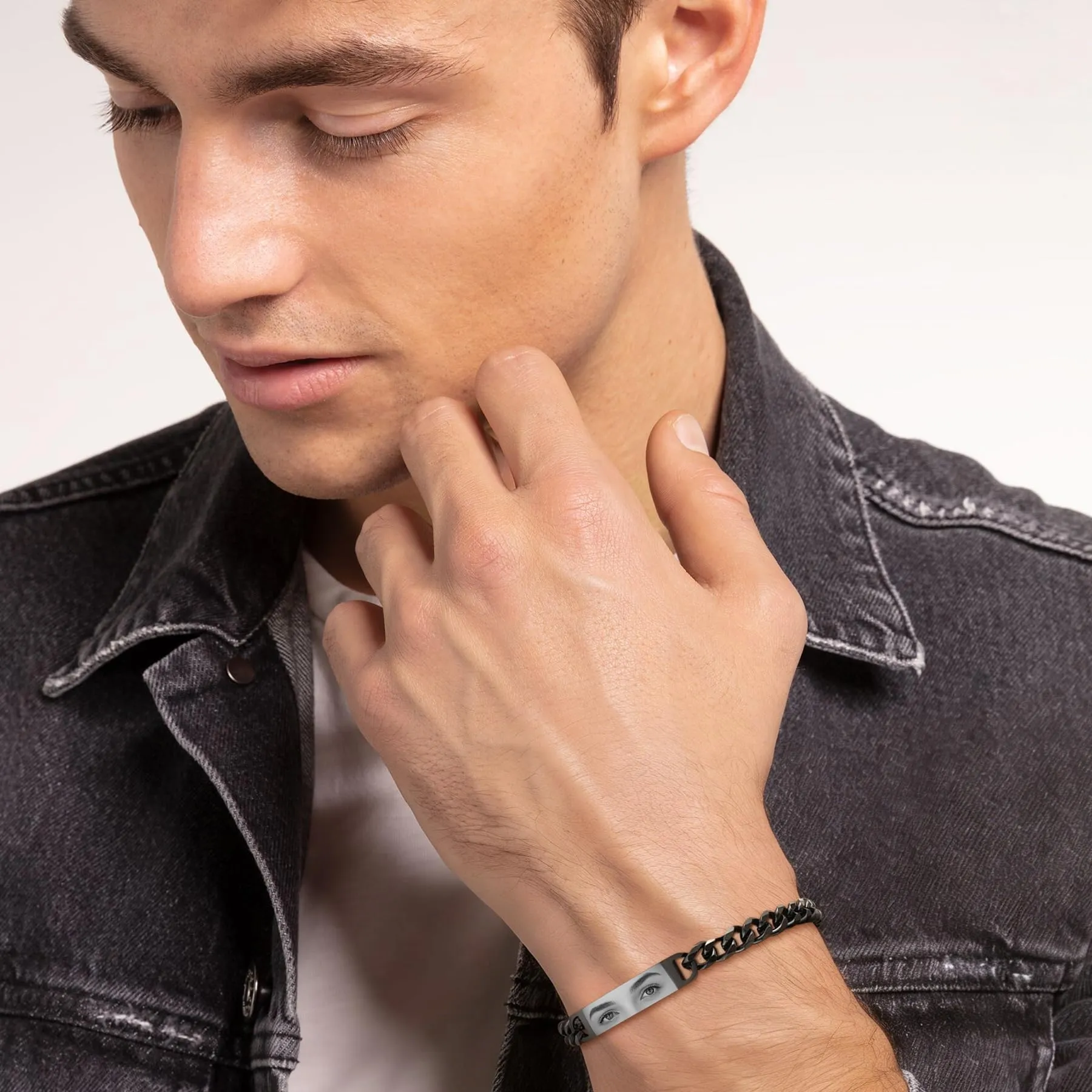 Bracciale Uomo Personalizzato con Foto degli Occhi, Regalo per Fidanzato - immagine 7