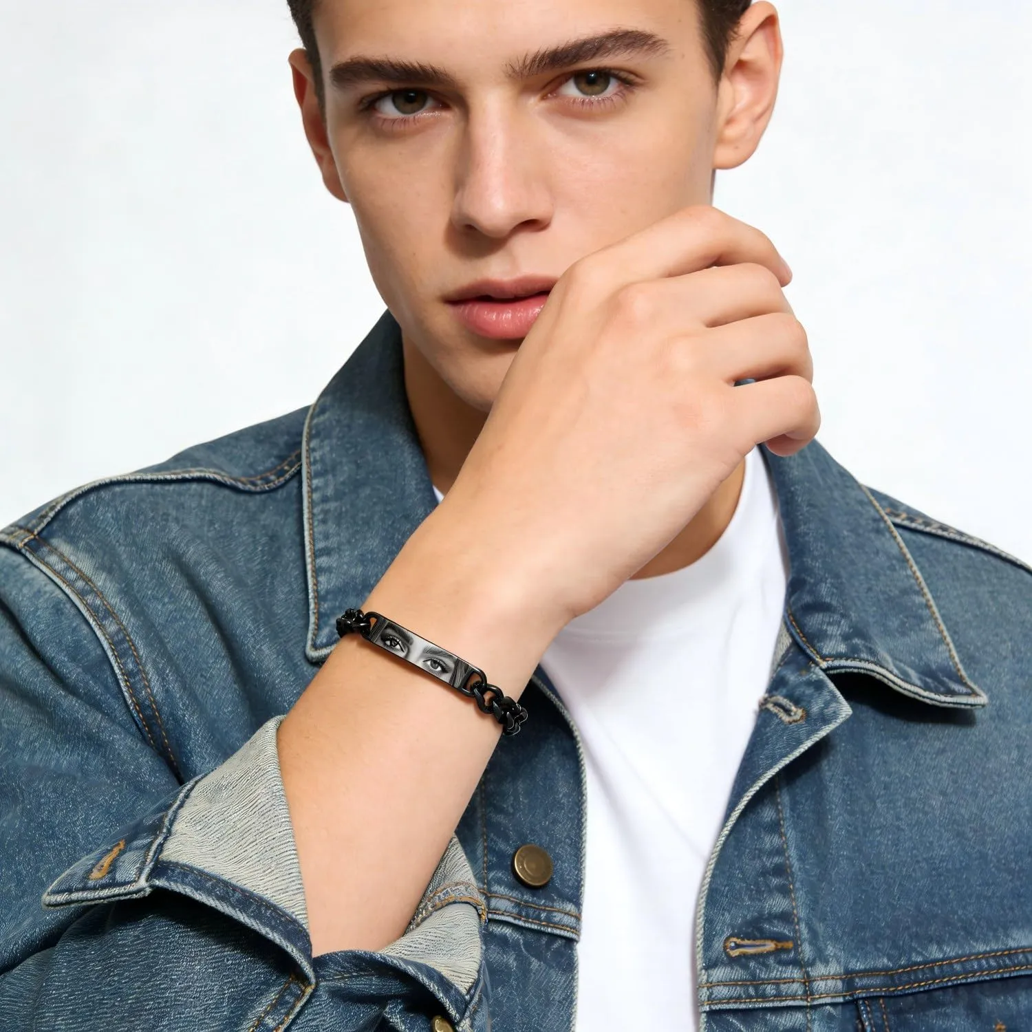 Bracciale Uomo Personalizzato con Foto degli Occhi, Regalo per Fidanzato - immagine 8