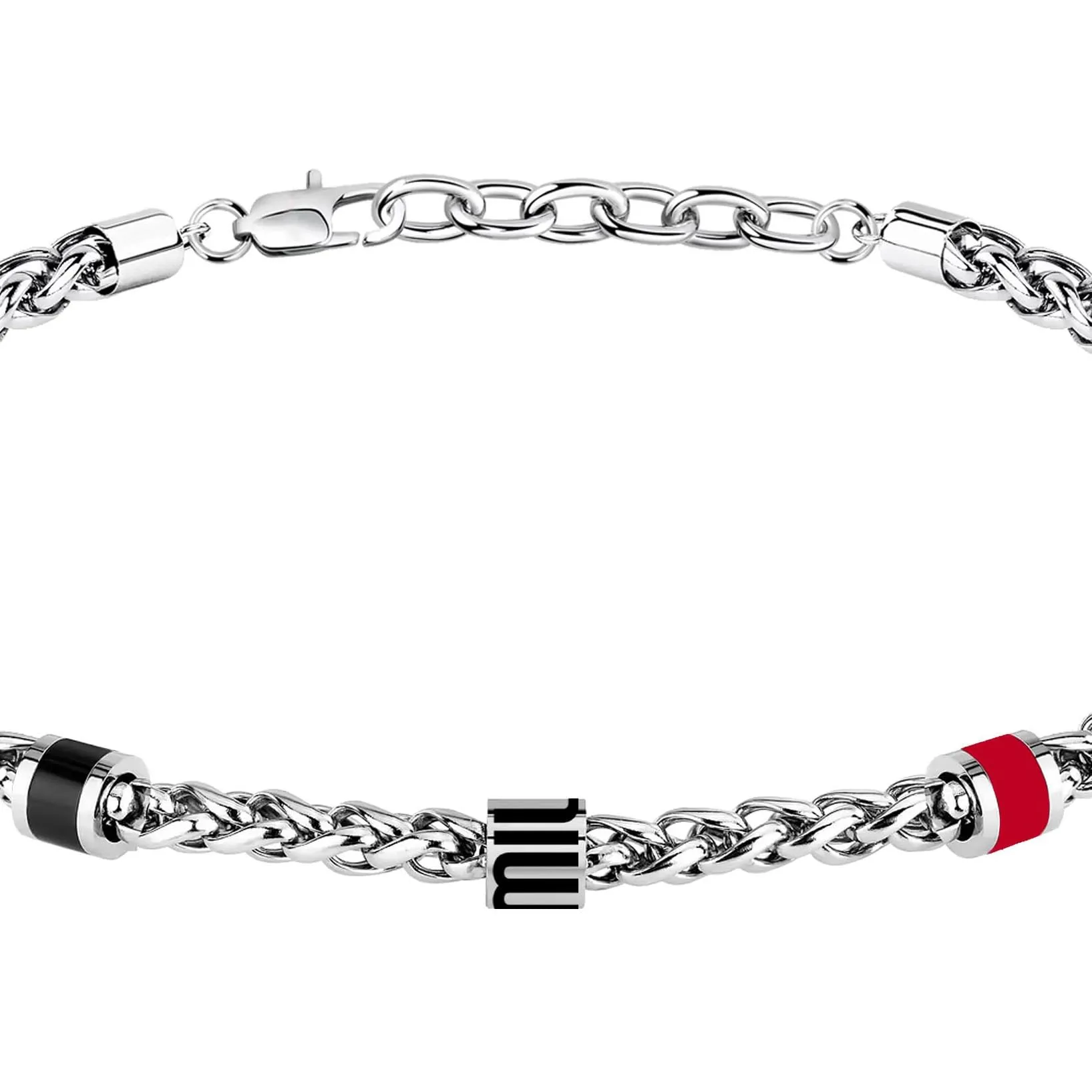 Clondo Bracciale Uomo Donna Milan in Acciaio – Collezione Ufficiale Calcio – Accessorio Elegante e Sportivo con Logo – Idea Regalo per Tifosi – Vari Modelli Disponibili (Chain Logo Minimal) - immagine 2