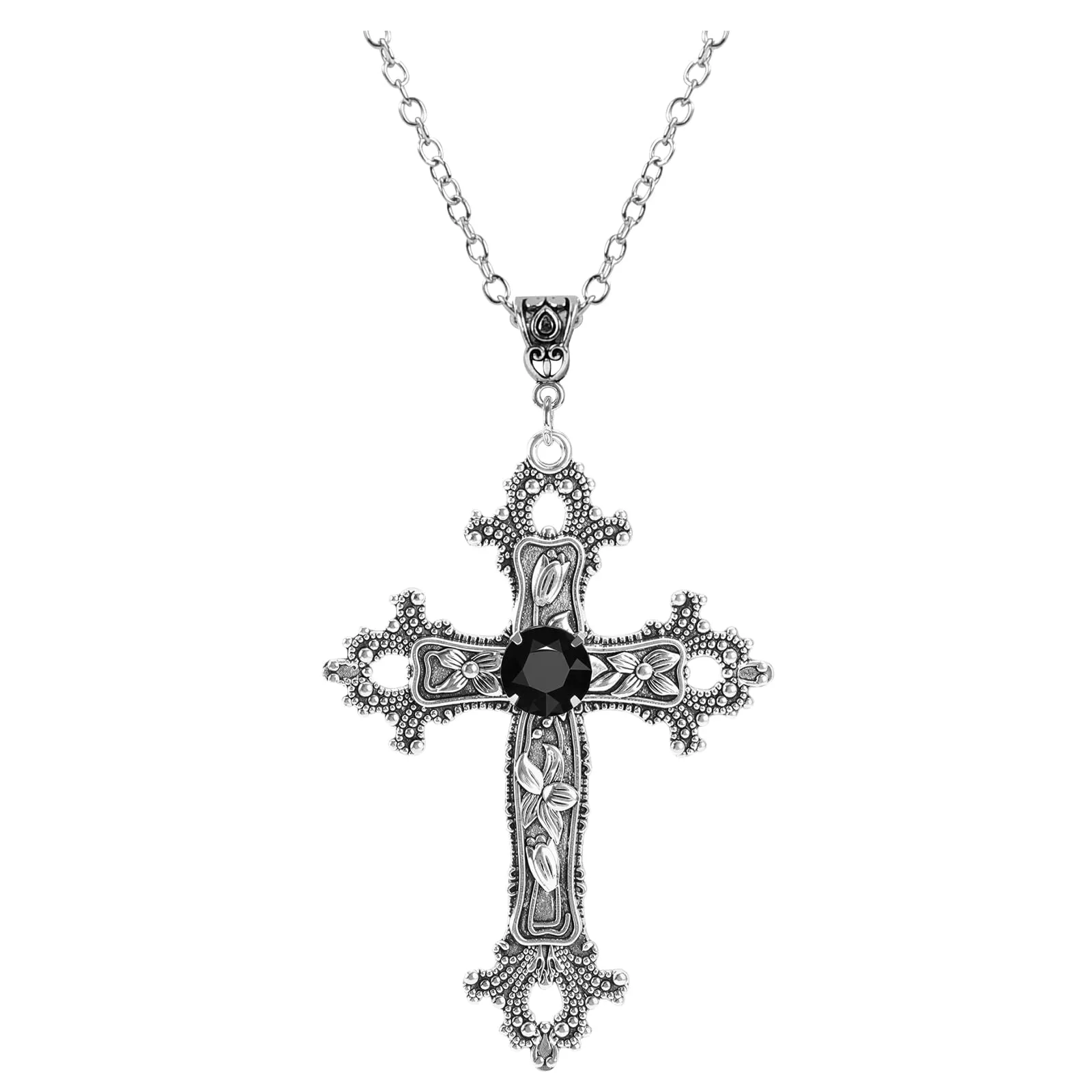 CATASTRBT Croce Collana, Gotica Collana-Croce, Vintage Collane con Croces Per Halloween Carnevale Cosplay Festa - immagine 1