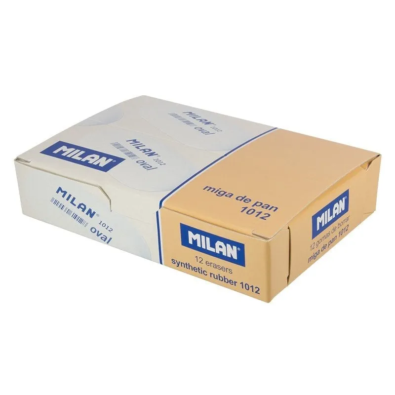 Scatola da 12 gomme da cancellare ovali Milan 1012 - immagine 1