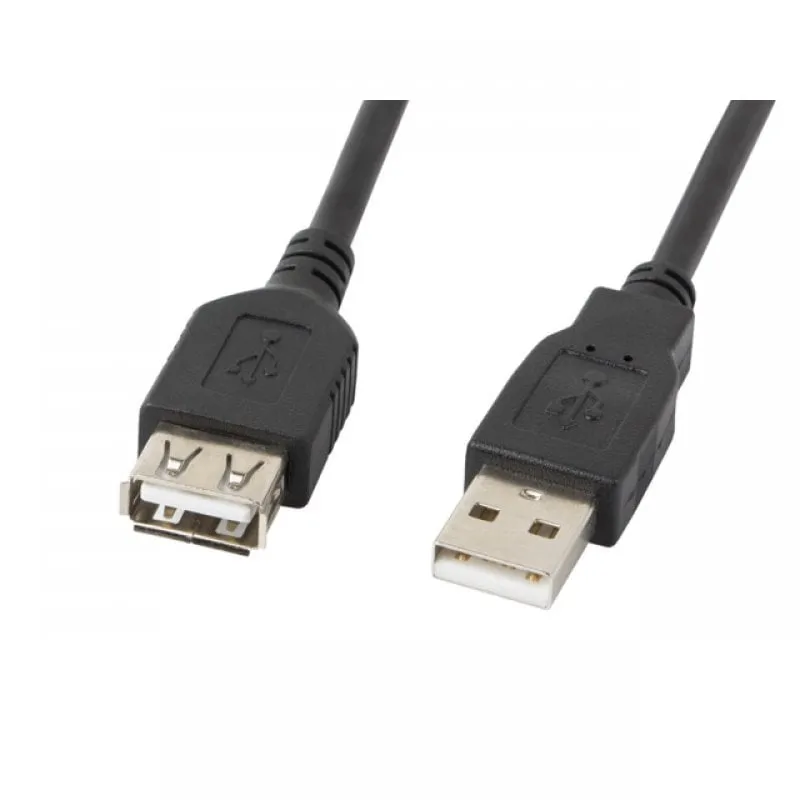 Cavo Lanberg USB-A 2.0 maschio/femmina 1,8 m Nero - immagine 1