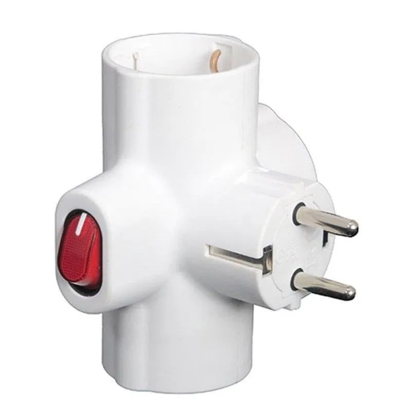 Multipresa Wolfpack 19110047 3 prese Schuko con interruttore 16A 3600W - immagine 1