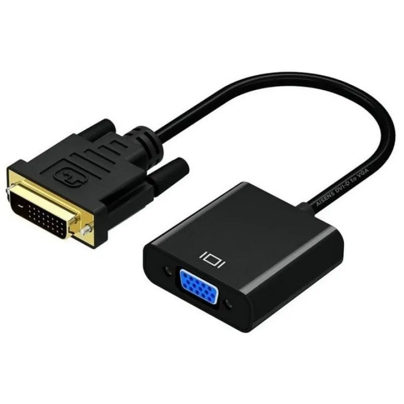 Adattatore Aisens DVI-D a VGA maschio/maschio 10 cm Nero - immagine 1