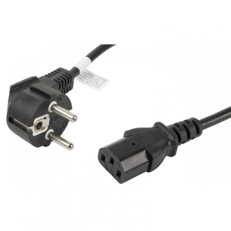Cavo prolunga Lanberg CEE 7/7 a IEC 320 C13 maschio/femmina 1,8 m VDE nero - immagine 1