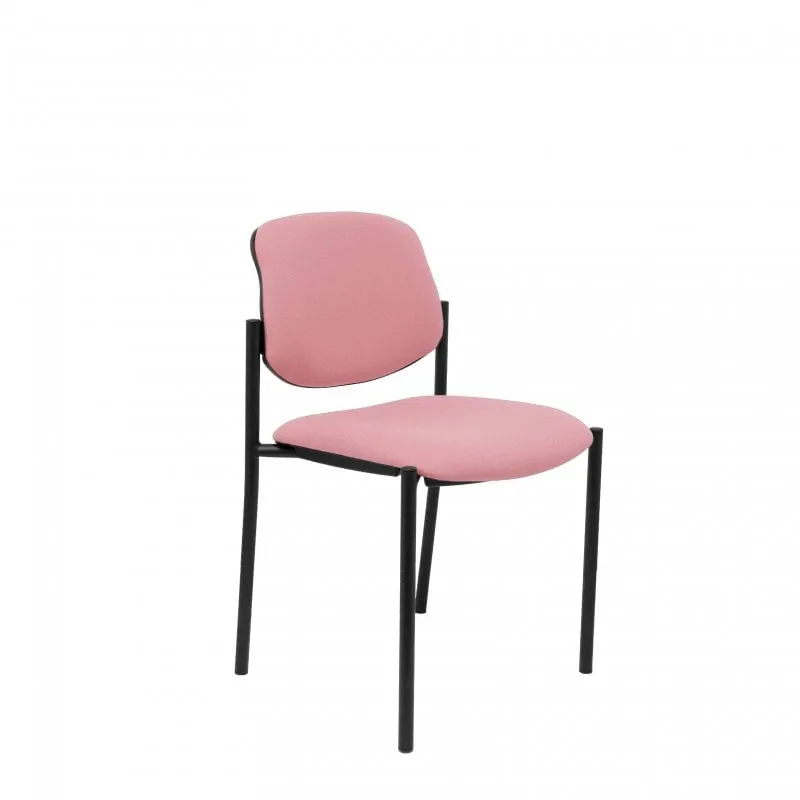Piqueras y Crespo Villalgordo Sedia Fissa Bali Rosa Telaio Nero - immagine 1