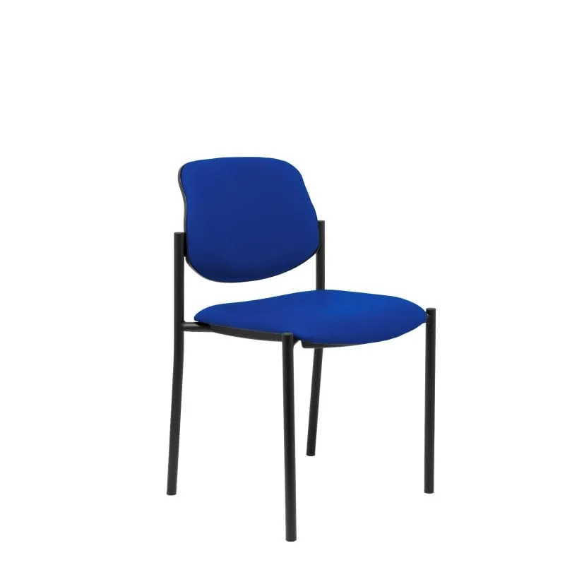 Sedia fissa Piqueras y Crespo Villalgordo Blu Simillepelle Telaio nero - immagine 1