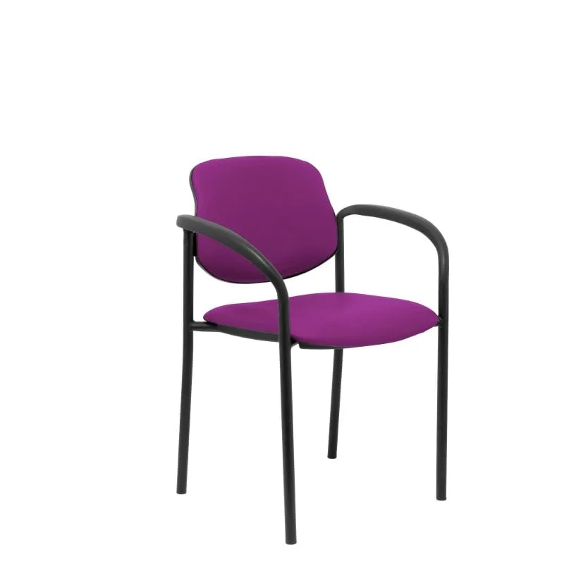 Sedia fissa Piqueras y Crespo Villalgordo Telaio Similkin viola con braccioli neri - immagine 1