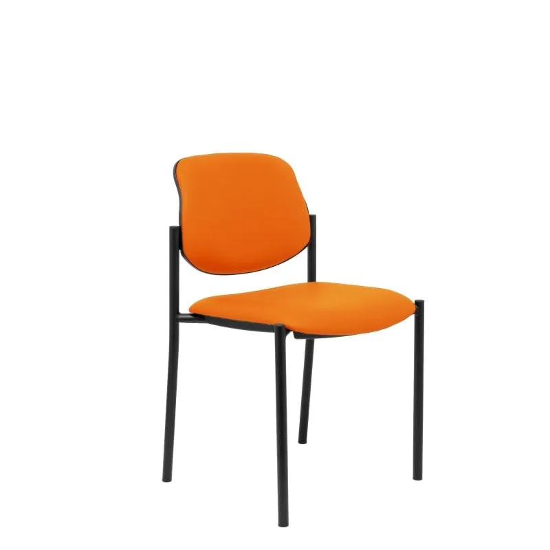 Sedia fissa Piqueras y Crespo Villalgordo Arancione Ecopelle Telaio Nero - immagine 1