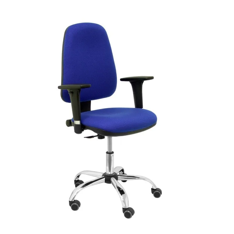 Sedia Piqueras y Crespo Socovos Bali Blu, con braccioli regolabili cromati - immagine 1