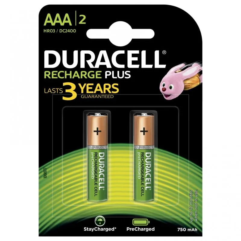 Duracell Ricaricabili Plus Ministilo AAA B2 2pz - immagine 1